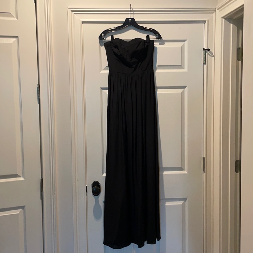 Rebecca Taylor Black strapless long dress.
